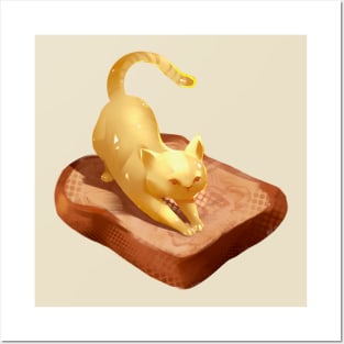 Butter Cat on Toast Posters and Art